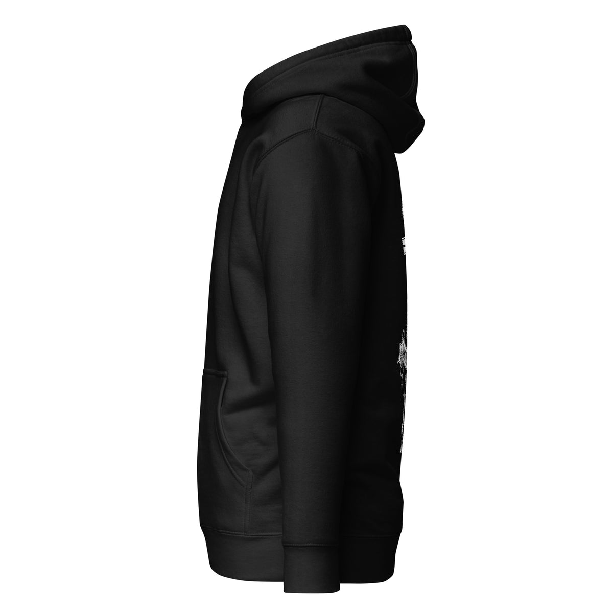 Black Sanctus Thomas Aquinas Hoodie, left side view