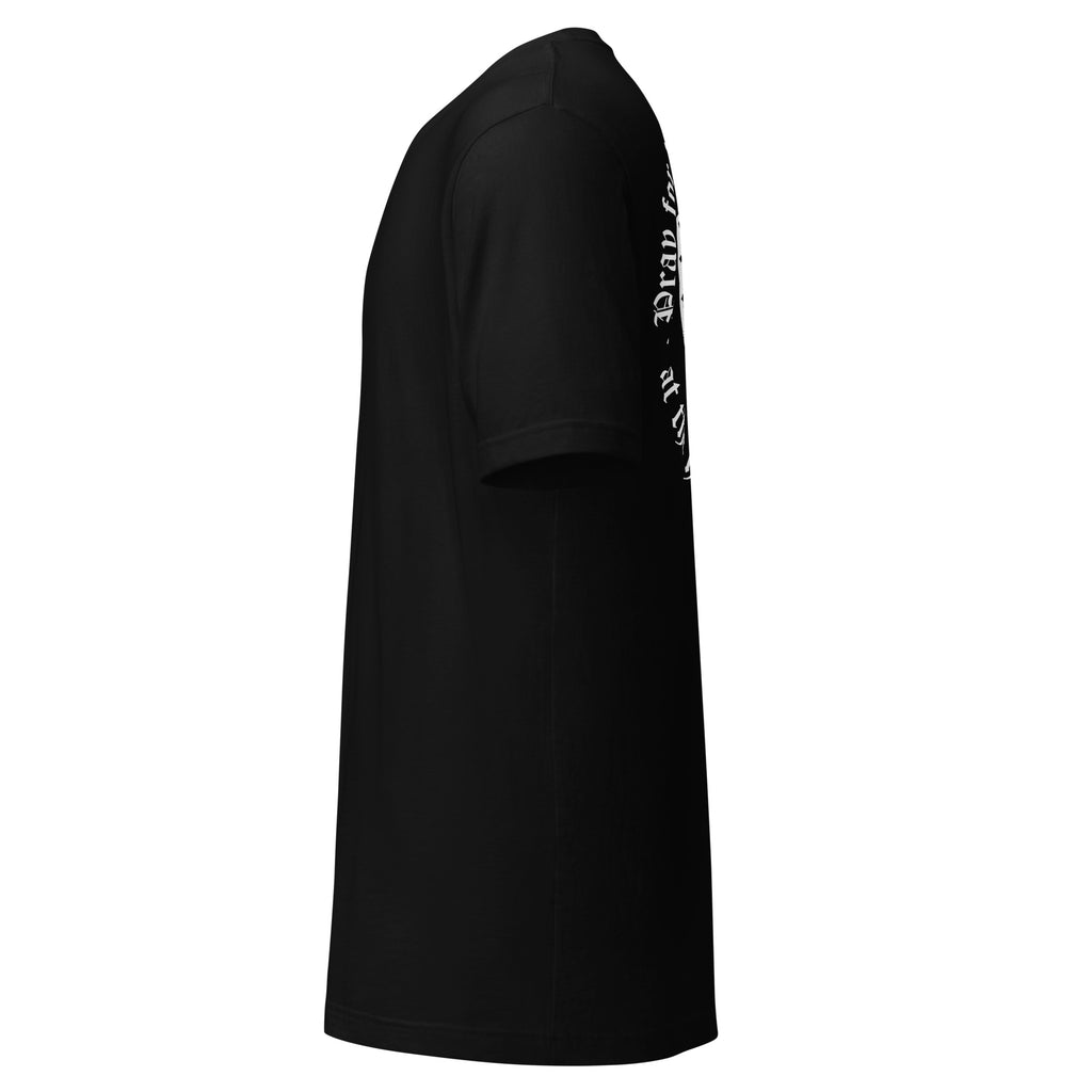 Black Hail Mary T-shirt, left side view